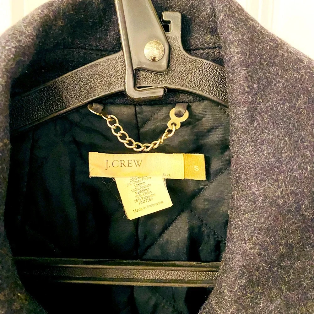 J.Crew J. Crew Women's Double Breasted Pea Coat Wool Charcoal Gray Classic - Picture 2 of 7
